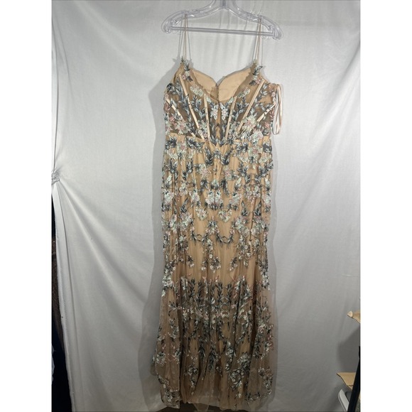 NWT $798 Mac Duggal [ 14 ] 79313 Embroidered Spaghetti Strap Trumpet Gown #J1687 - Picture 12 of 14